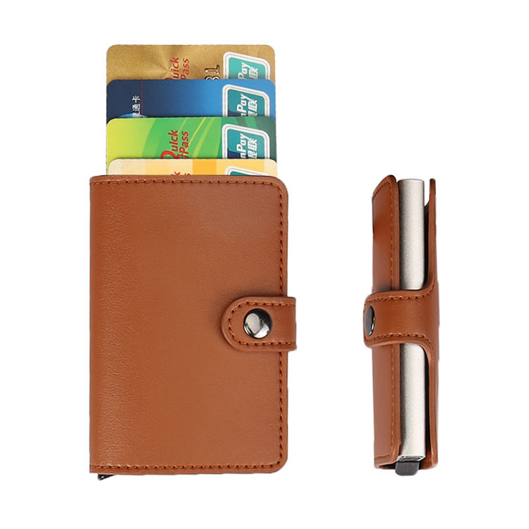 Aluminum RFID Anti-Theft Credit Card Holder Pop Up Wallet for Men